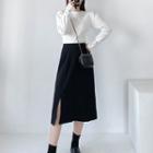 Slit Midi A-line Skirt (various Designs)