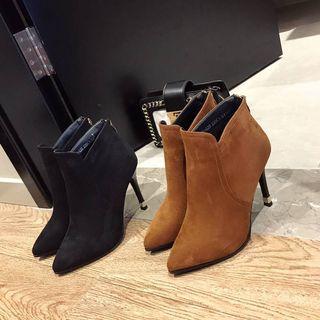 Zip Back High-heel Ankle Boots