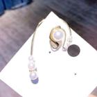 Faux Pearl Hook Earring 1 Pair - As Shown In Figure - One Size