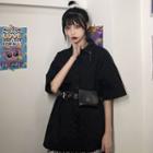 Oversize Elbow-sleeve Shirt / Belt Bag / Set