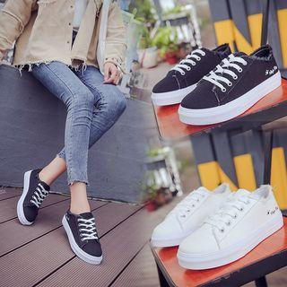 Frayed Cat Print Sneakers