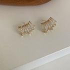 Rhinestone Layered Earring 1 Pair - Gold - One Size