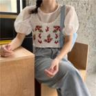 Embroidered Vest / Short-sleeve Top