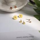 4-pair Set: Rhinestone / Faux Pearl Flower Earring (assorted Designs) 4 Pairs - Stud Earrings - One Size