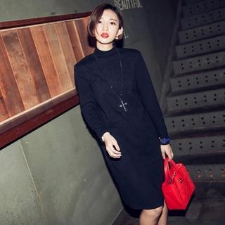 Mock Neck Knit Dress
