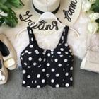 Dotted Print Padded Sleeveless Top