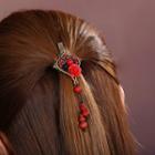 Agate Bead & Flower Fringed Hair Clip