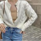 Cable-knit Cardigan / Sleeveless Top