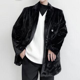 Double Breasted Furry Blazer