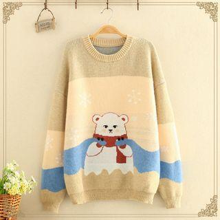 Bear Printed Knitted Sweater