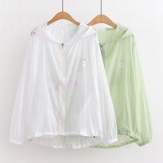 Cartoon Print Light Zip Hoodie