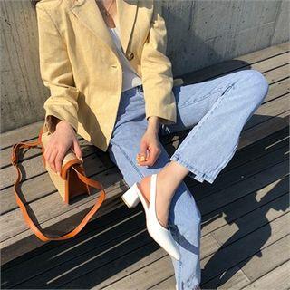 Middle-heel Sling-back Pumps