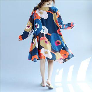 Round-neck Flower A-line Dress