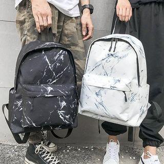 Marble Print Canvas Backpack