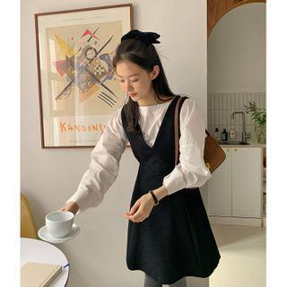 V-neck Flared Overall Dress