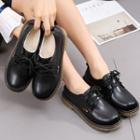 Fleece-lined Low Heel Lace-up Shoes