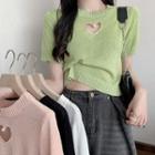 Heart-shape Cutout Short-sleeve Top
