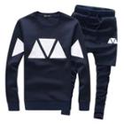 Set: Patterned Neoprene Sweatshirt + Shorts Inset Leggings