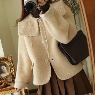 Removable Collar Button-up Coat