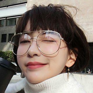 Oversized Aviator Metal Frame Eyeglasses