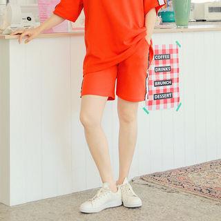 Contrast-trim T-shirt & Shorts Set