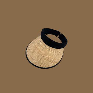 Woven Visor Hat Black & Almond - M