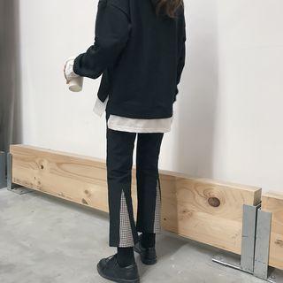 Crop Straight Fit Pants / Belt / Set