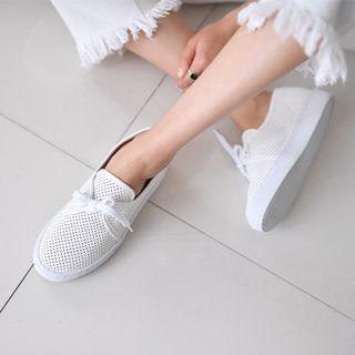 Perforated Faux-leather Sneakers