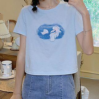 Short Sleeve Fish Print Tee