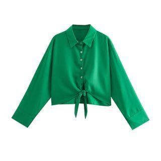 Tied Satin Shirt
