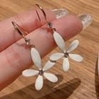 Flower Glaze Dangle Earring 1 Pair - White - One Size