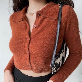 Chenille Lapel Cardigan