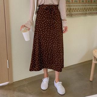 Tie-waist Dotted Skirt
