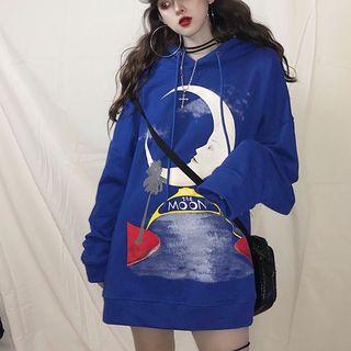 Moon Print Long Hoodie