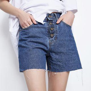 Feay-trim Denim Shorts