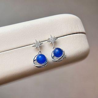 Planet Drop Earring 1 Pair - Silver - One Size