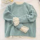 Crew-neck Sweater / Lace Top
