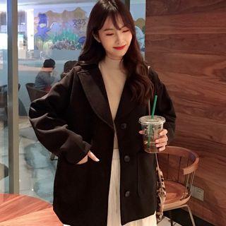 Notch Lapel Pocket Oversized Coat