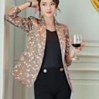 Printed Blazer / Slim-fit Dress Pants