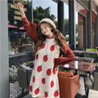 Puff-sleeve Top / Strawberry Pattern Shift Dress