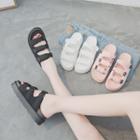 Adhesive Strap Platform Slide Sandals