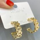 Chain Alloy Open Hoop Earring 1 Pair - Gold - One Size