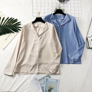Contrasted Lapel Shirt