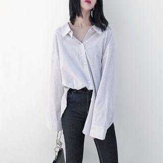 Convertible Plaid Blouse