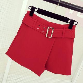 Belt-waist Skort