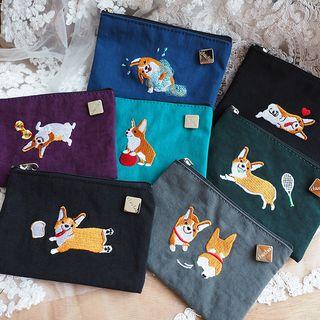 Corgi Embroidery Pouch
