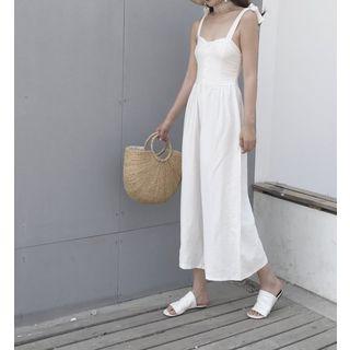 Shoulder Tie Wide-leg Jumpsuit