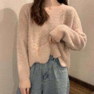 Cropped Long-sleeve Sweater