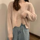 Cropped Long-sleeve Sweater
