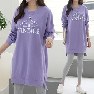 Vintage Letter Sweatshirt Dress